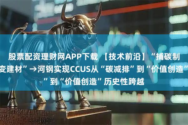 股票配资理财网APP下载 【技术前沿】“捕碳制蛋白、矿化变建材”→河钢实现CCUS从“碳减排”到“价值创造”历史性跨越