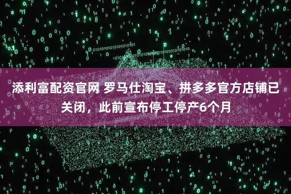 添利富配资官网 罗马仕淘宝、拼多多官方店铺已关闭，此前宣布停工停产6个月