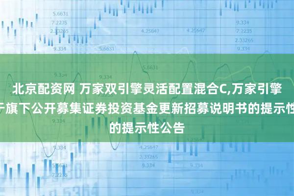 北京配资网 万家双引擎灵活配置混合C,万家引擎: 关于旗下公开募集证券投资基金更新招募说明书的提示性公告